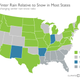 Most states have seen a trend of more winter rain than snow over the last 65 years